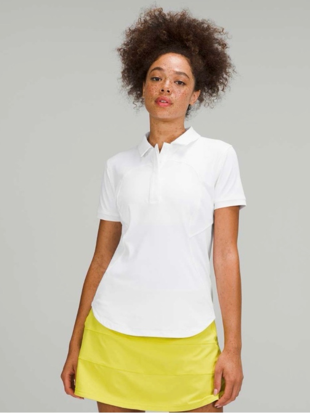 Lululemon White Quick-Drying Short Sleeve Polo Shirt Sz 8
